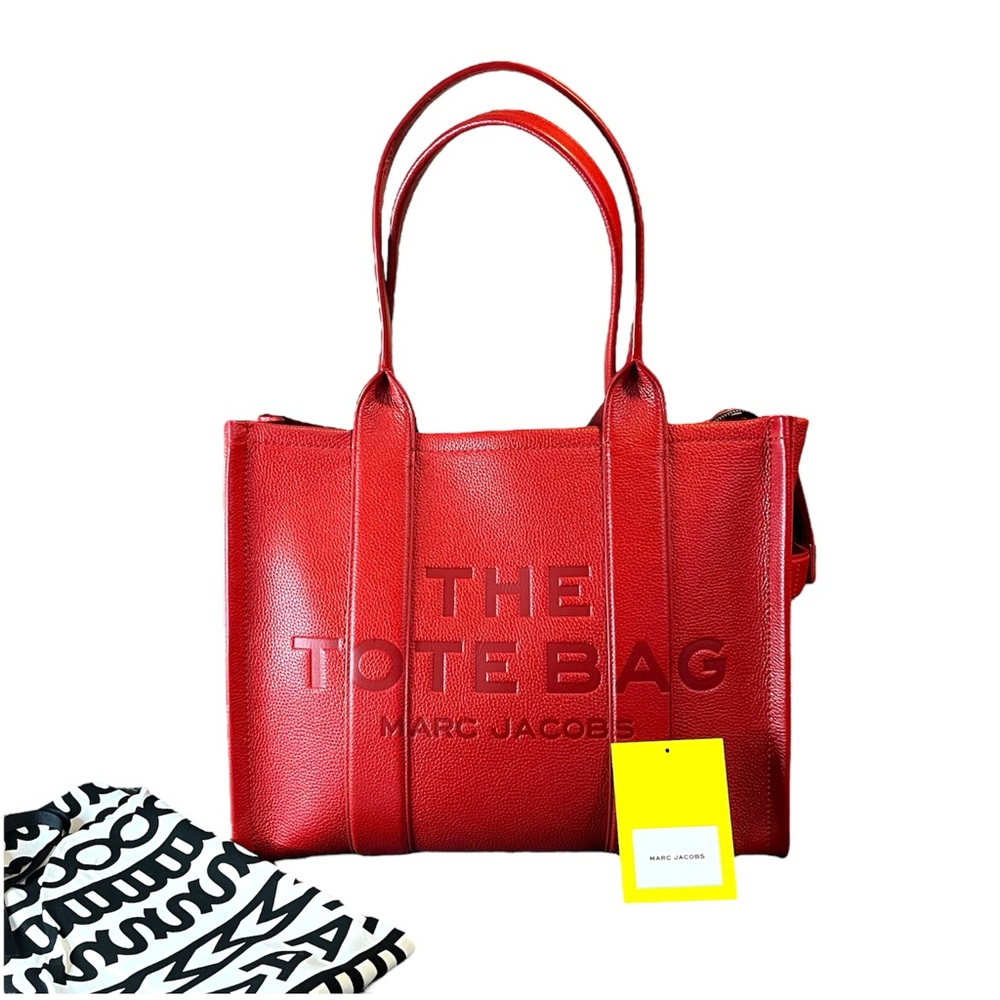 Marc Jacob’s Leather Large Red Tote Bag & removable black pocket purse/duffle